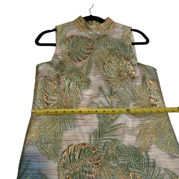 Alex Marie Savannah Dress Sz 4 Mock Neck Sheath Cocktail Leaf Old Money #300 - Picture 9 of 12